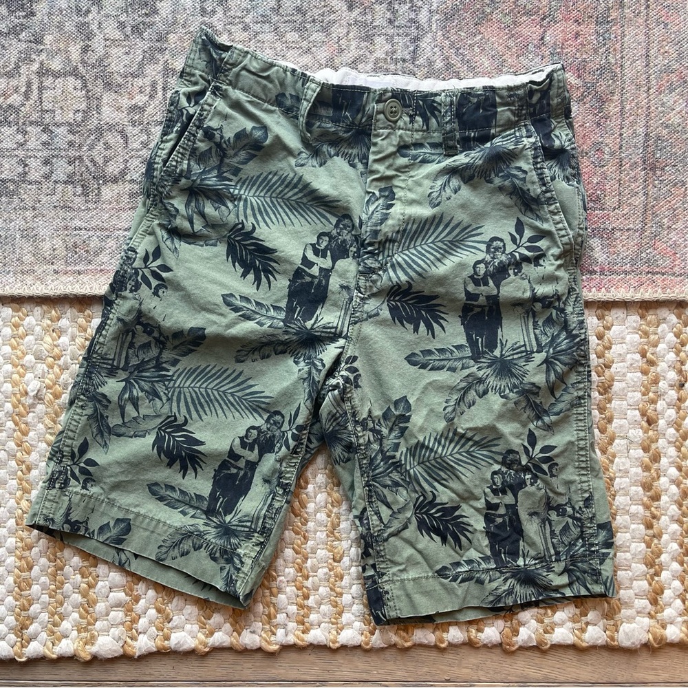 Gap Boys Star Wars Khaki Shorts Cargo Green Camo Size 12 100% cotton